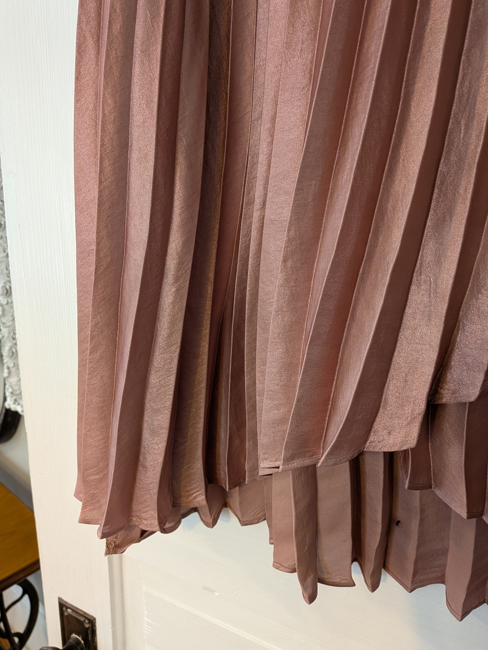 Anthropologie Maeve Dusty Rose Asymmetrical Pleated Midi Skirt - Picture 2 of 16